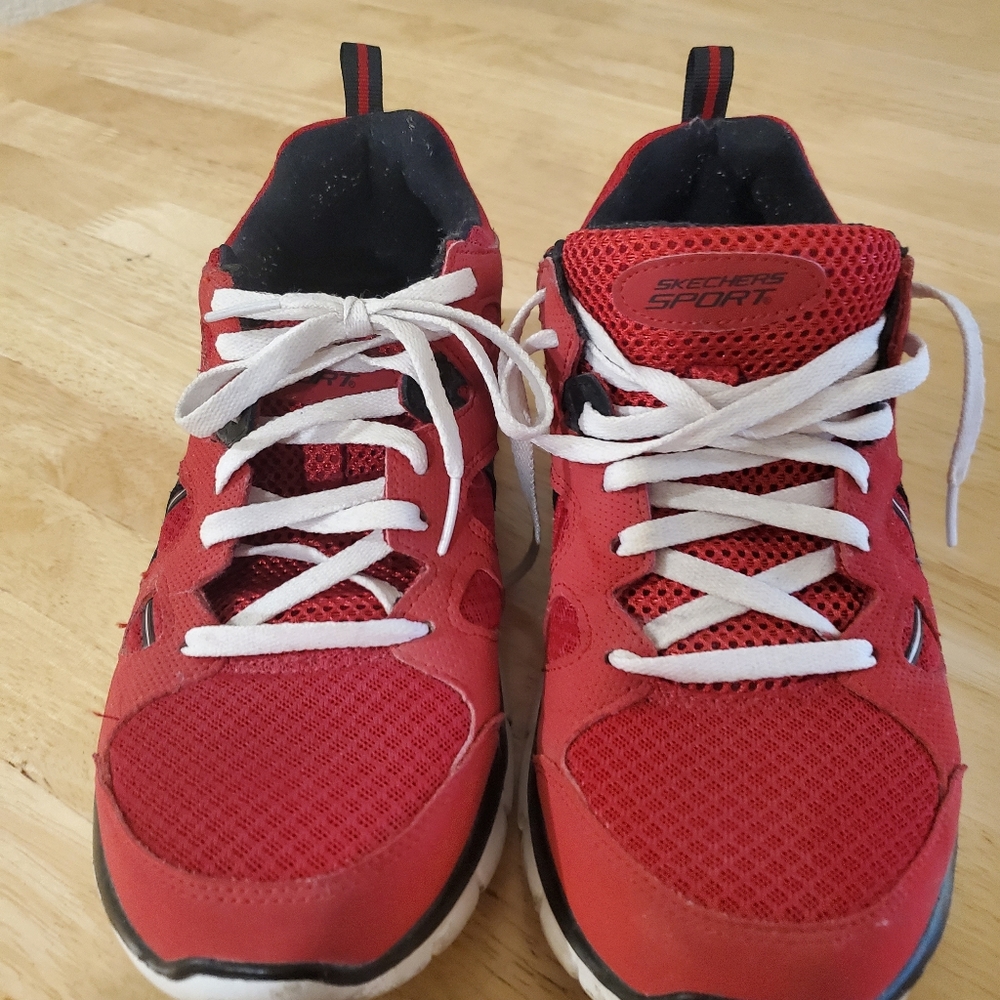 SKECHERS SPORT RED Athletic Mesh Tennis Shoes🚩Womens 8.5